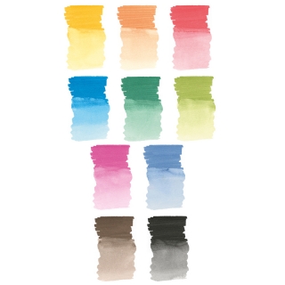 Набор акварельных пигм. маркеров Faber-Castell "Albrecht Dürer" 10 цветов, двухстор., кистев./пулевид.