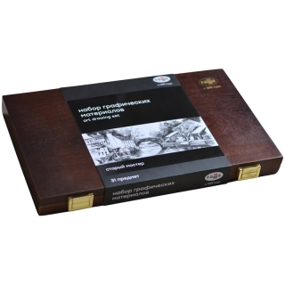 Набор графических материалов Гамма "Студия", 31 предмет, в деревянном коробе