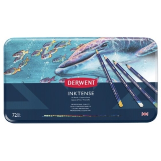 Набор акварельных карандашей Derwent Inktense 72 цвета, металлический пенал