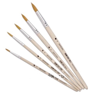 Круглые кисти синтетика Сонет, короткая ручка, №00-№5