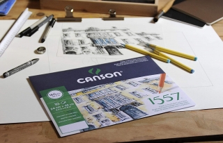 Папка с бумагой для графики Canson 1557 Dessin Ja 160г/кв.м 29.7*42см мелкое зерно 10 листов