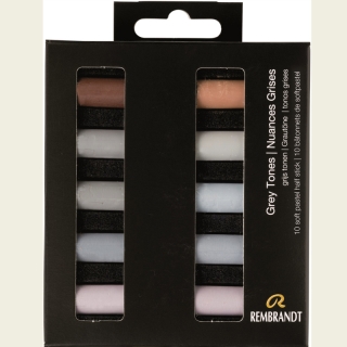 Набор сухой пастели Rembrandt Royal Talens 10цв серые оттенки картон.упак