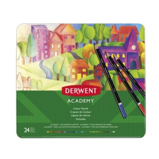 Набор цветных карандашей Derwent Academy 24 цвета, металлический пенал