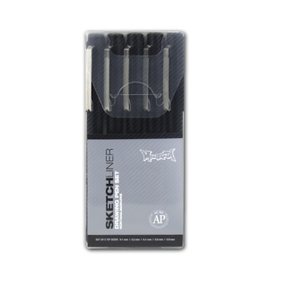 Набор черных линеров для рисования «Sketchliner» Montana, наконечники 0.1-0.8 мм, 5 шт.