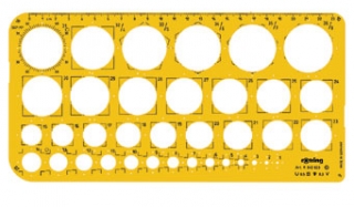 Трафарет для окружностей диаметром 1-36 мм