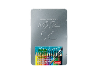 Набор акварельных карандашей MXZ BRUYNZEEL, 12 цветов,., кисточка, в металл. пенале