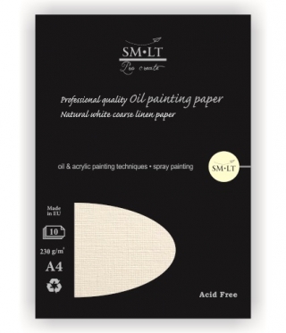 Альбом для масла Oil painting SM-LT 230г/м2 A4 10 листов в папке, склейка по трем сторонам