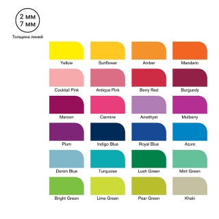 Набор художественных маркеров Winsor&Newton "Pro", двухсторонние 2мм/7мм, 24 цвета, в пенале