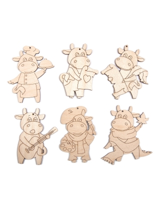 Набор заготовок Timberlicious для декорирования Бычки Символ 2021 года 9-9,5см