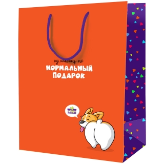Пакет подарочный 26*32*12см ArtSpace "Нормальный подарок", ламинированный
