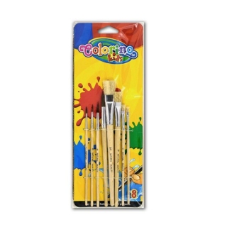 Набор кисточек для рисования COLORINO для детского творчества, 8 штук