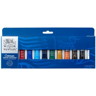Акварель художественная Winsor&Newton "Cotman" для начинающих, 12 цв., туба 8 мл, картон. коробка