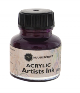 Тушь Manuscript акриловая 30мл банка стекло цвет пурпурный