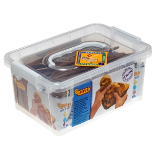 Набор для моделирования Jovi, отвердевающая паста белая и терракотовая, в пластиковом чемодане