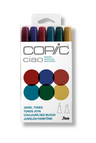 Набор маркеров Copic Ciao Jewel Tones 6 штук в пластиковой упаковке