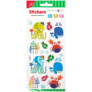 Наклейки объемные Greenwich Line "Водный мир", 10*19см, пакет, европодвес