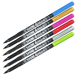 Набор маркеров для декорирования Centropen "Shine4black" 6цв., метал., пулевид., 2,5 мм, карт.европ.