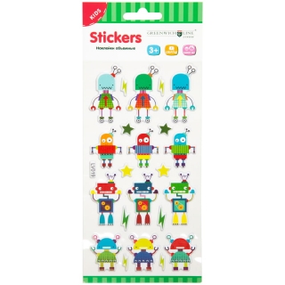 Наклейки объемные Greenwich Line "Роботы", 10*19см, пакет, европодвес