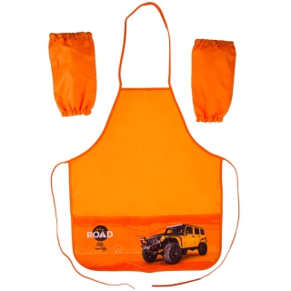 Фартук с нарукавниками ArtSpace "Внедорожник", 2 кармана, оранжевый