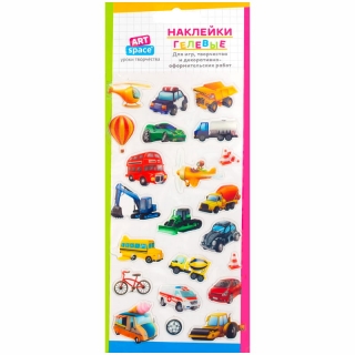 Наклейки гелевые ArtSpace "Транспорт", 10*19см, пакет, европодвес