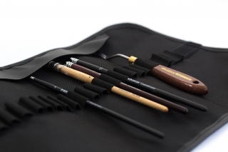 Пенал-скрутка для хранения кистей Малевичъ, 26х48 см, черный