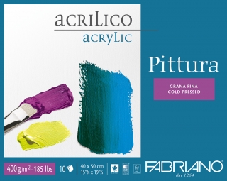 Блок для акрила Fabriano Pittura 400г/м.кв 40x40см Фин 10л склейка по 4 сторонам