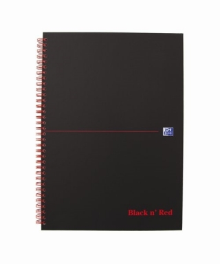 Блокнот Oxford Black n Red A4 cardboard линейка 70л двойная спираль твердая обложка