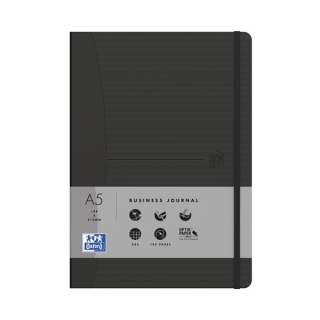 Блокнот Oxford Office Signature A5 72л (80г/кв.м) линейка фиксирующая резинка твердая обложка черный