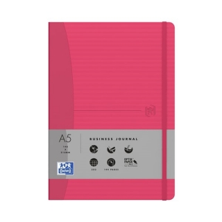 Блокнот Oxford Office Signature A5 72л клетка фиксирующая резинка твердая обложка красный рубиновый