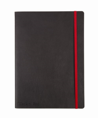 Блокнот Oxford Black n Red B5 72л фиксирующая резинка карман мягкая обложка