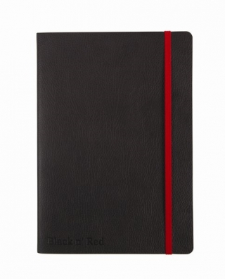Блокнот Oxford Black n Red A5 72л фиксирующая резинка карман мягкая обложка