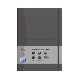 Блокнот Oxford Office Signature A5 72л линейка фиксирующая резинка твердая обложка серый