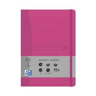 Блокнот Oxford Office Signature A5 72л линейка фиксирующая резинка твердая обложка розовый