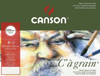 Папка с бумагой для графики Canson С 220г/кв.м 29.7*42см среднее зерно 8 листов