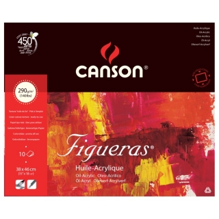 Блок для масла Canson Figueras 290г/кв.м 46*38см 10листов Зерно холста склейка по 4 сторонам