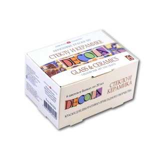 Акриловые краски по стеклу и керамике Decola НЕВСКАЯ ПАЛИТРА, набор 6 цветов по 20 мл