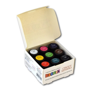 Акриловые краски по стеклу и керамике Decola НЕВСКАЯ ПАЛИТРА, набор 9 цветов по 20 мл