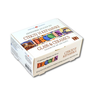 Акриловые краски по стеклу и керамике Decola НЕВСКАЯ ПАЛИТРА, набор 12 цветов по 20 мл