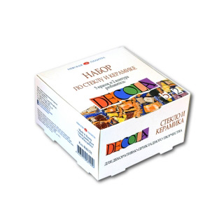 Набор акриловых красок по стеклу Decola НЕВСКАЯ ПАЛИТРА, 5 цв.*20 мл, 2 контура, разбавитель