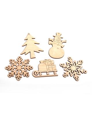 Набор заготовок Timberlicious для декорирования Новогодний 8-11см