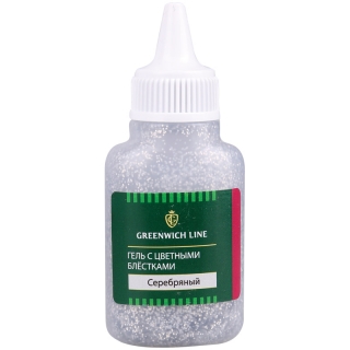 Гель с цветными блестками Greenwich Line, 40 мл, серебро