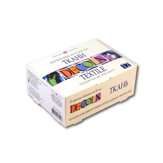 Акриловые краски по ткани Decola НЕВСКАЯ ПАЛИТРА, набор 12 цветов по 20 мл