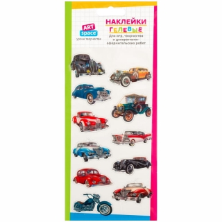 Наклейки гелевые ArtSpace "Ретро-авто", 10*19см, пакет, европодвес
