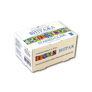 Акриловые краски для витражей и росписи по стеклу Decola НЕВСКАЯ ПАЛИТРА, 6 цв
