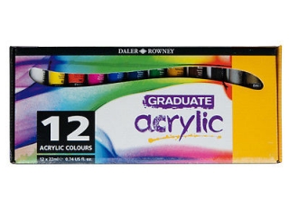 Набор акриловых красок Daler Rowney Graduate, 12 x 22 мл