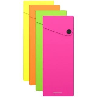 Пенал-футляр 200*74*27 Erich Krause "Neon", пластик, на кнопке