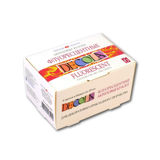 Флуоресцентные акриловые краски Decola НЕВСКАЯ ПАЛИТРА, набор 6 цветов по 20 мл