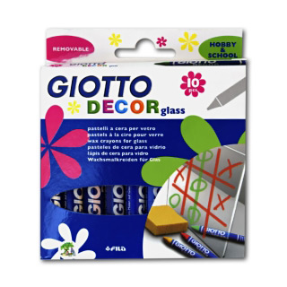 Восковые карандаши GIOTTO Decor Glass FILA для декора стекла и зеркал, набор 10 цветов