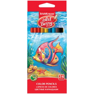 Карандаши ArtBerry 24цв., заточен., картон, европодвес