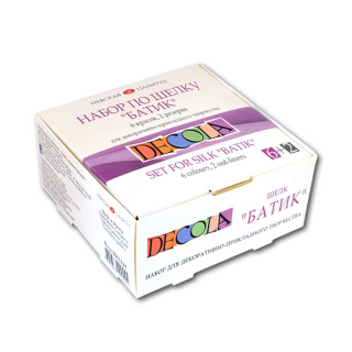 Акриловые краски по шелку и хлопку «Батик» Decola Невская Палитра, набор 6 цветов*50 мл, 2 резерва
